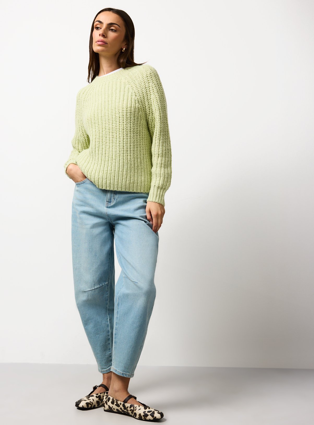 Pale Green Fisherman Cable Knit Jumper 8 - Image 2 thumbnail